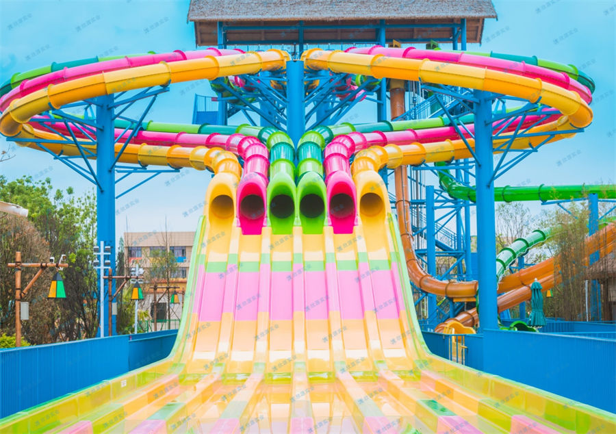 彩虹急驰竞赛滑道 水上乐园大型滑梯