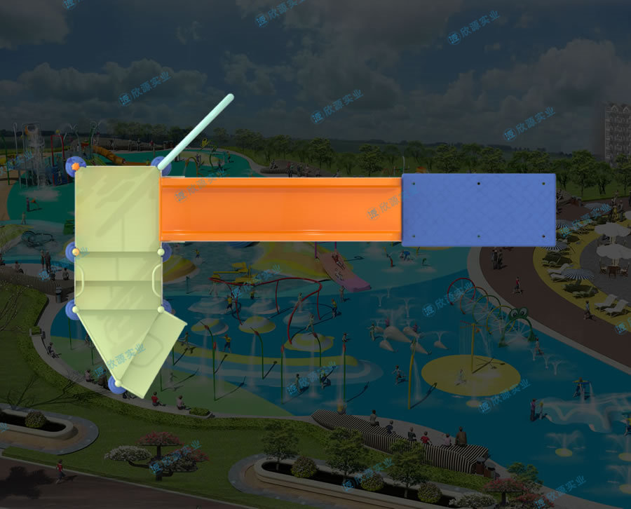 戏水屋平台滑梯组合XY01