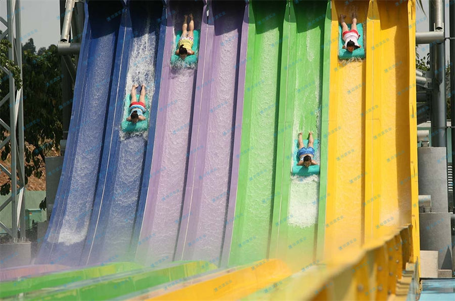 彩虹急驰竞赛滑道 水上乐园大型滑梯